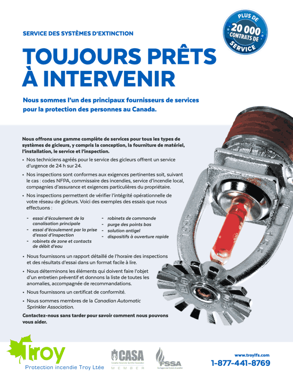Service des systèmes de gicleurs